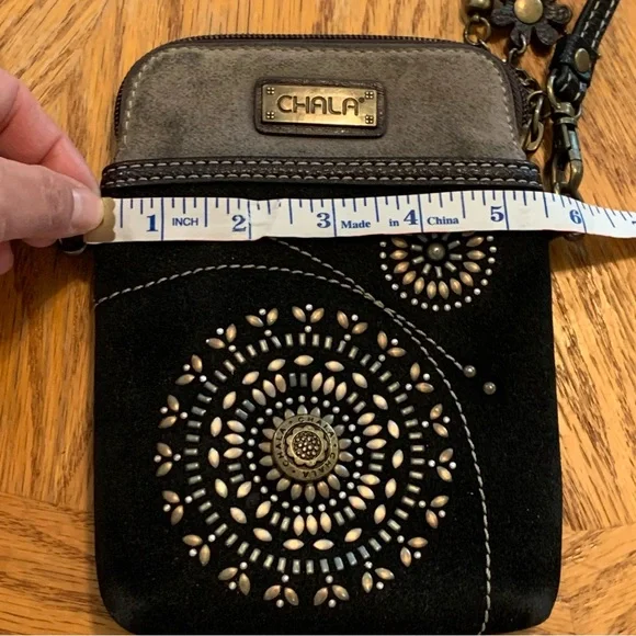 Chala Black and Brown Floral Crossbody Bag - Picture 12 of 14